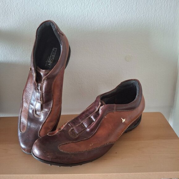 Pikolinos Womens Brown Leather Slip On Loafers Driving Shoes US 8.5 EU 39 - Picture 1 of 7